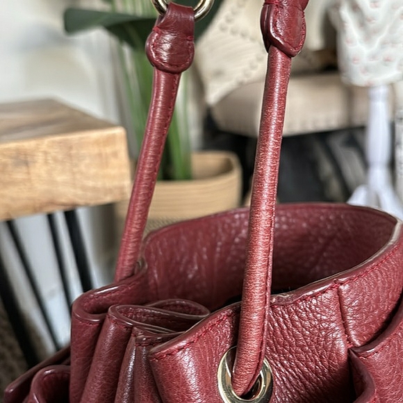 🍷Y2K ALEXANDER WANG Wine Leather Studded Diego Bucket Bag🍷 - Picture 10 of 12